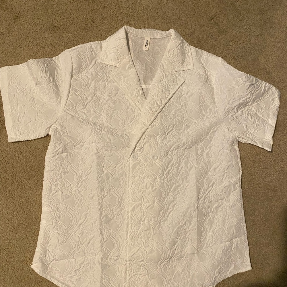 Floral Style White Summer Shirt